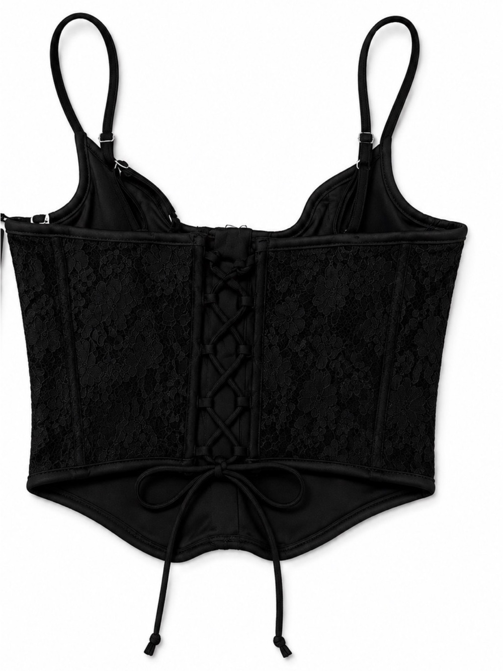 Forever 21 Black Lace Corset Bustier Top | Size M | Brand New With Tags - Picture 2 of 3